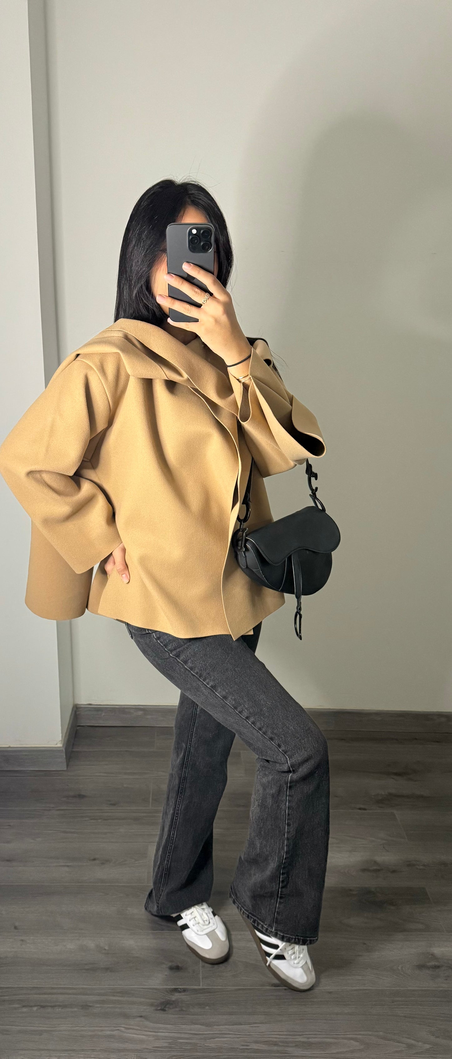 GILET ÉCHARPE BEIGE