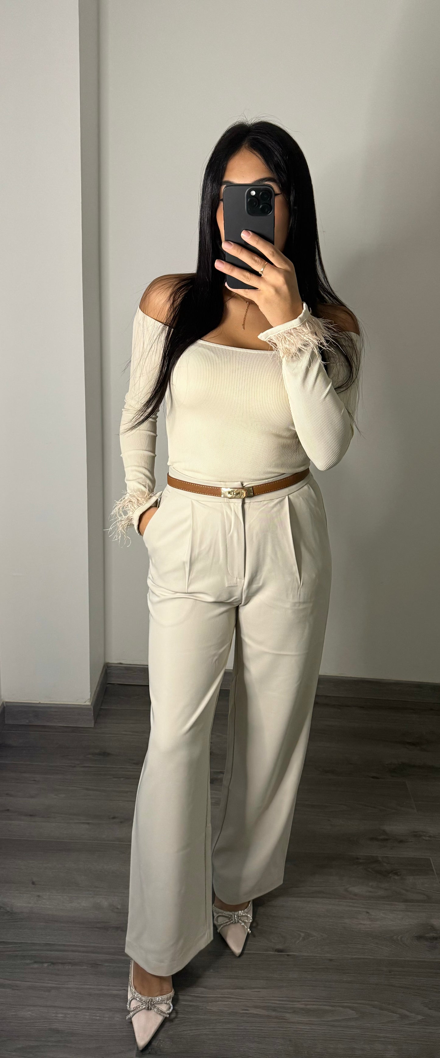 PANTALON TAILLEUR BEIGE