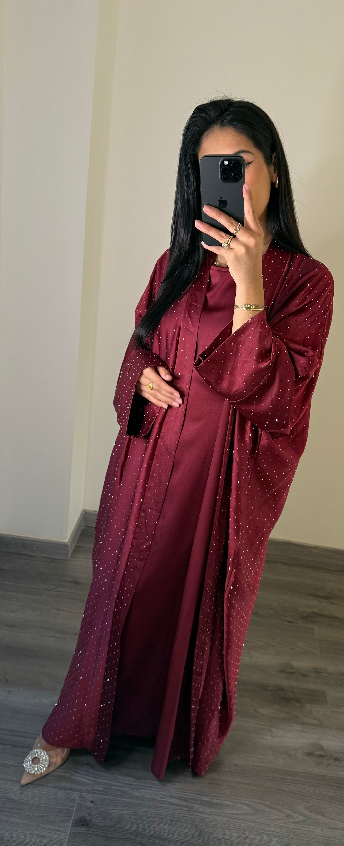 ABAYA CLASSY BORDEAU